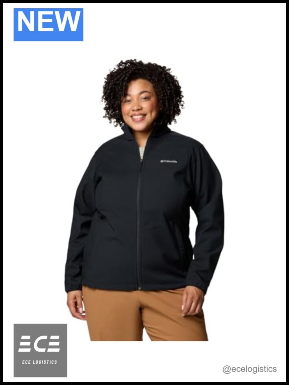 Softshell Jacket Water Wind Resistant Zip-Up Active Performance - Picture 5 of 6